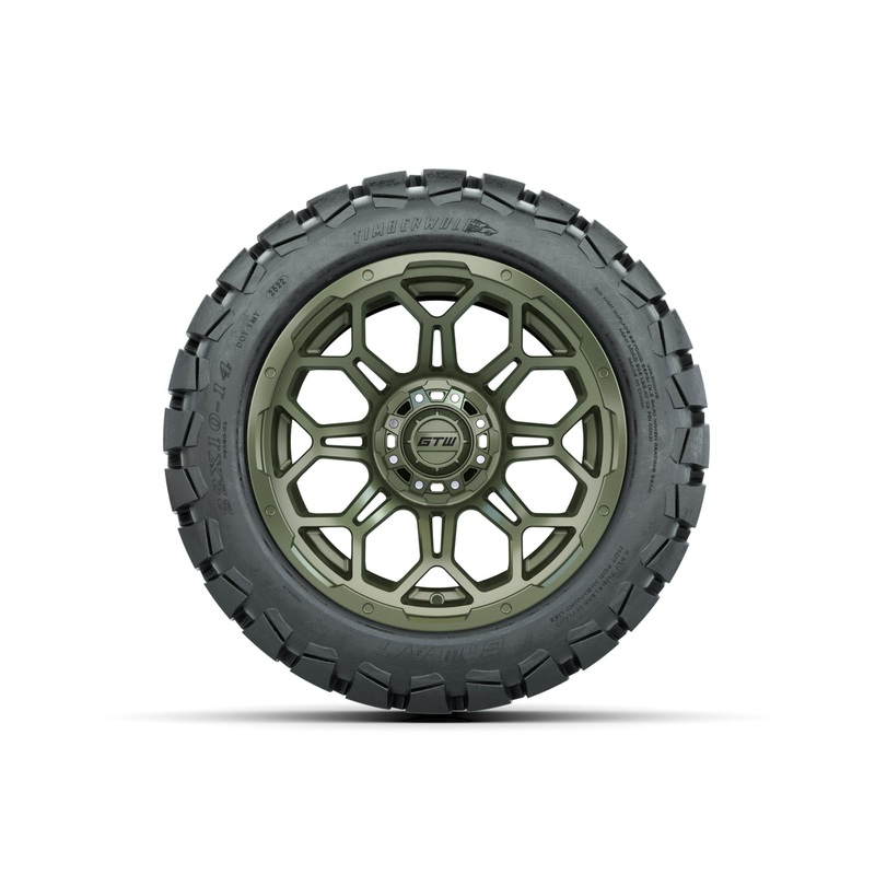 14 GTW Bravo Matte Recon Green Wheels with 22 Timberwolf Mud Tires  Set of 4 PN# A19-277