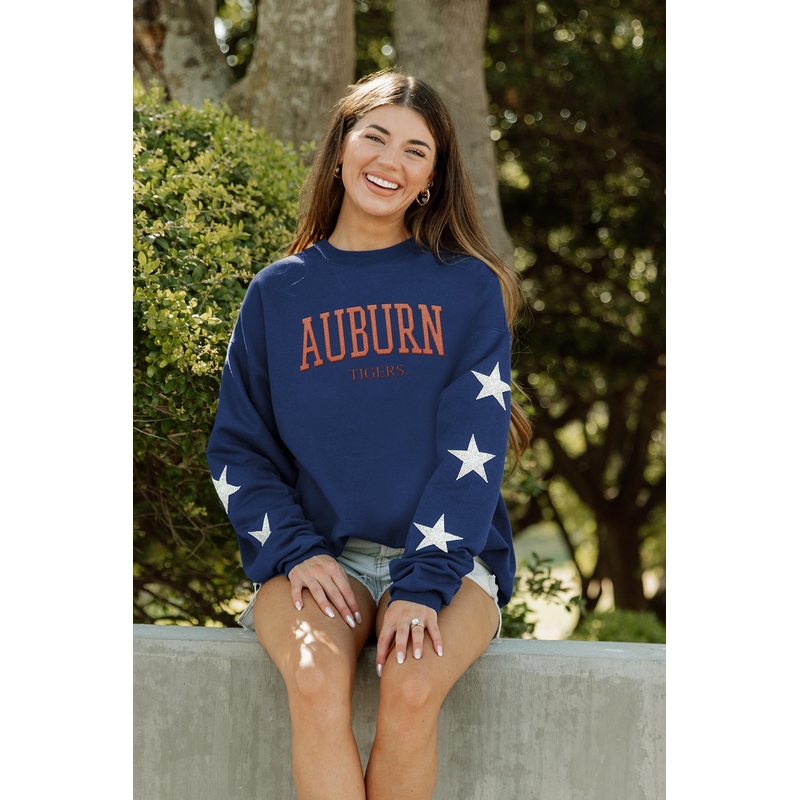 AUBURN TIGERS Winning Team Embellished-Sleeve Pullover By Madi Prewett Troutt