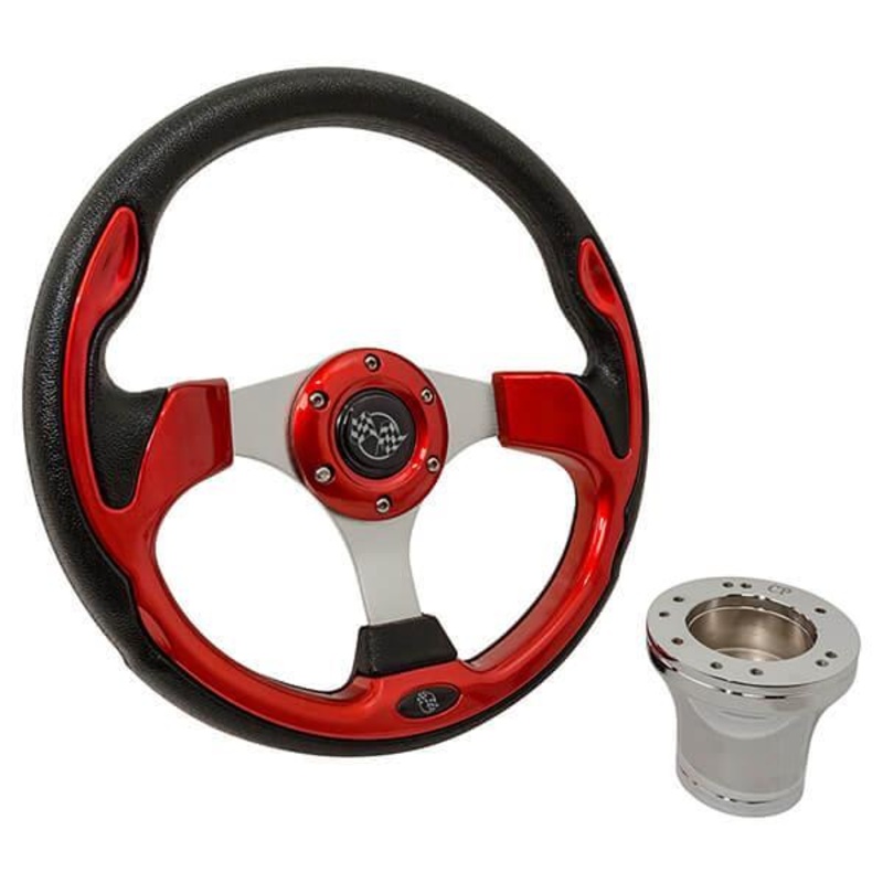 Club Car Precedent Red Rally Steering Wheel Kit 04-up PN# 06-039