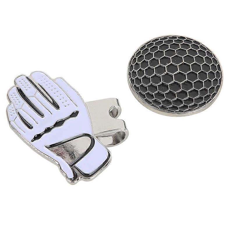 Golf Marker Mini Glove shaped Stainless Steel Golf Hat Cap Clip with  Marker Black White