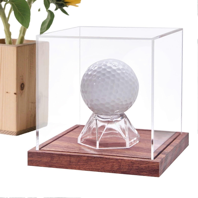 Transparent Acrylic Golf Ball Display Case  Single Golf Ball Showcase  Dustproof Square Box