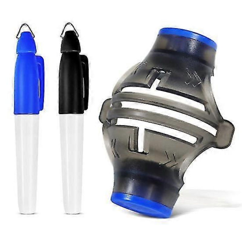 Golf Line Marker with Blue/Red Drawer 360-Degree Scribing Clip Professional Line Drawing Three-Piece Set Golf Ball Alignment Putting Marking