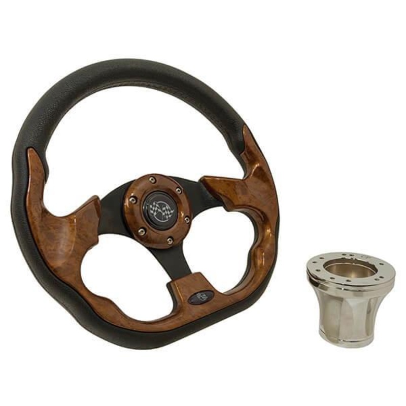 EZGO Woodgrain Racer Steering Wheel Kit 1994.5-Up PN# 06-065