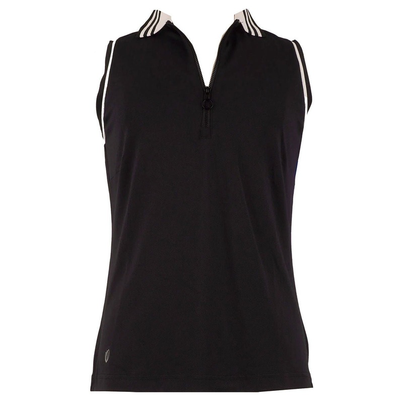 GGBlue Kathy Sleeveless Polo|X-Small|Small|Medium|Large|X-Large|XX-Large|Black White|Black Blossom White|White Blossom Black