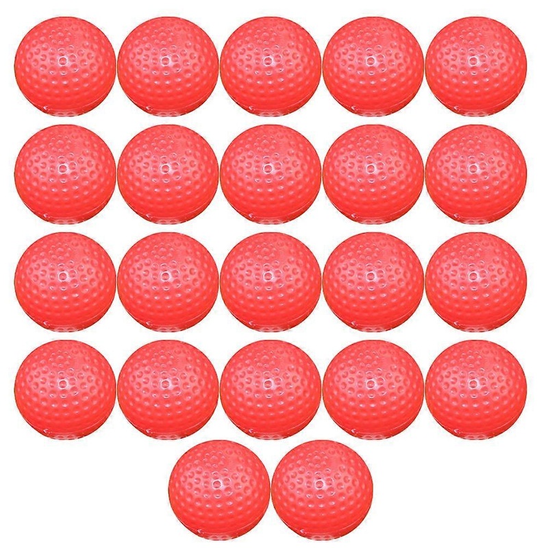 Hollow Plastic Golf Balls Physical Education Class Round Shape Red 4.1×4.1×4.1cm 22Pcs