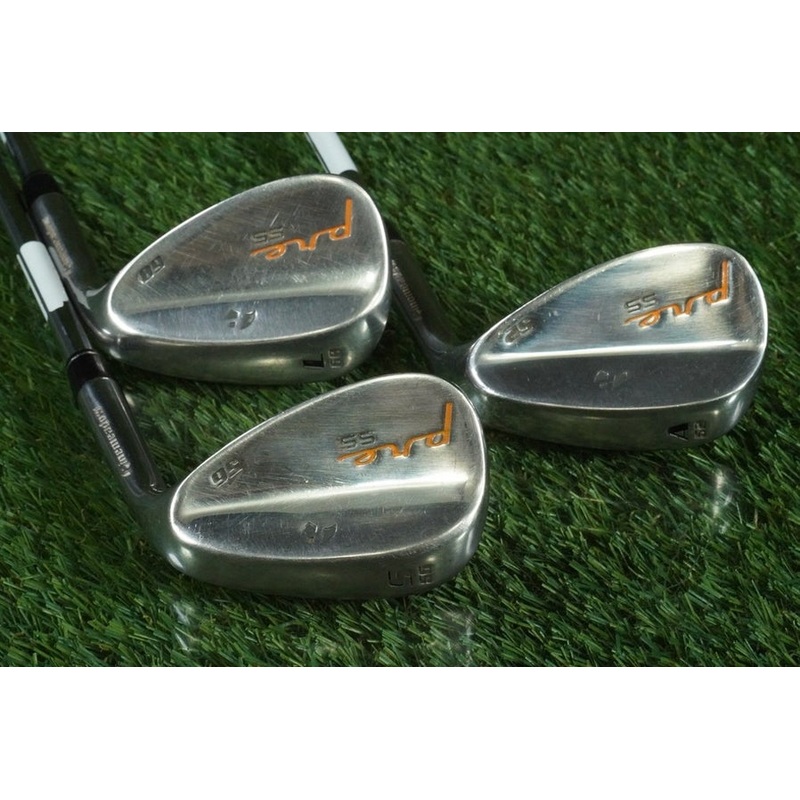 PINEMEADOW PRE SS WEDGES SET AW,SW,LW PREMIUM STEEL STIFF RH 52,56,60 +1/2