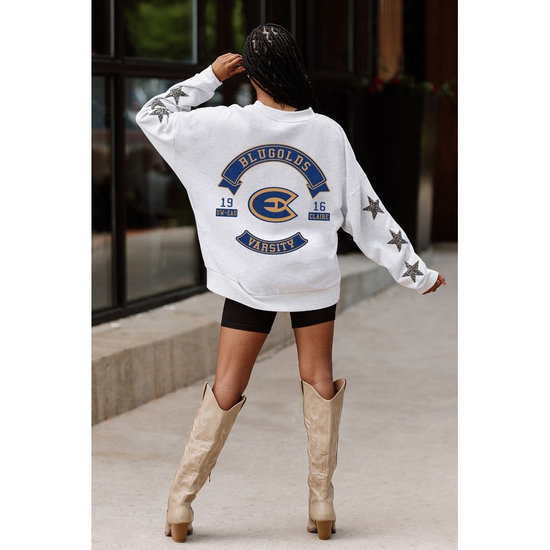 WISCONSIN-EAU CLAIRE BLUGOLDS Ready For It Star-Sleeve Crewneck Pullover