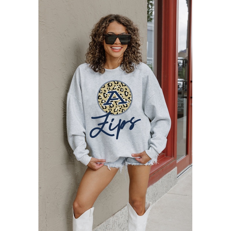 AKRON ZIPS GOING WILD PREMIUM FLEECE DROP SHOULDER CREWNECK PULLOVER