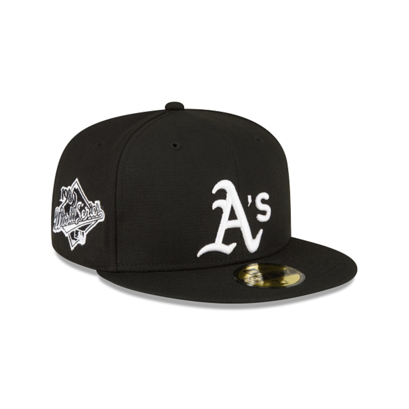 Athletics Sidepatch Black 59FIFTY Fitted Hat