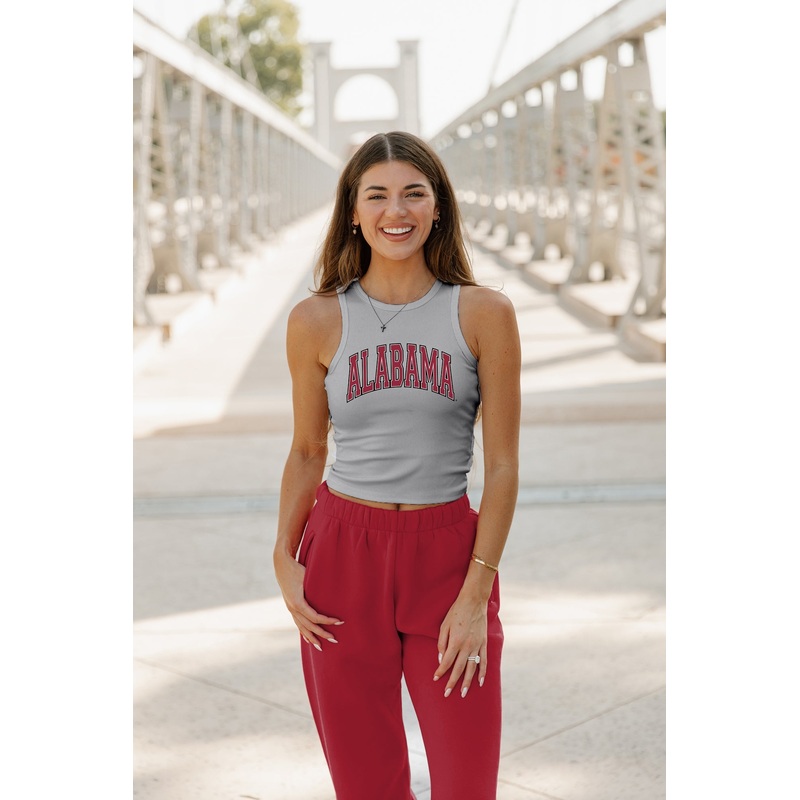 ALABAMA CRIMSON TIDE Well Played Ribbed Crop Tank By Madi Prewett Troutt