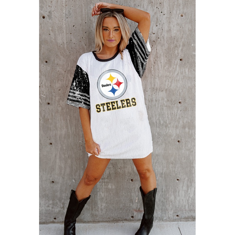 PITTSBURGH STEELERS Chic Champs Sequin Jersey Dress