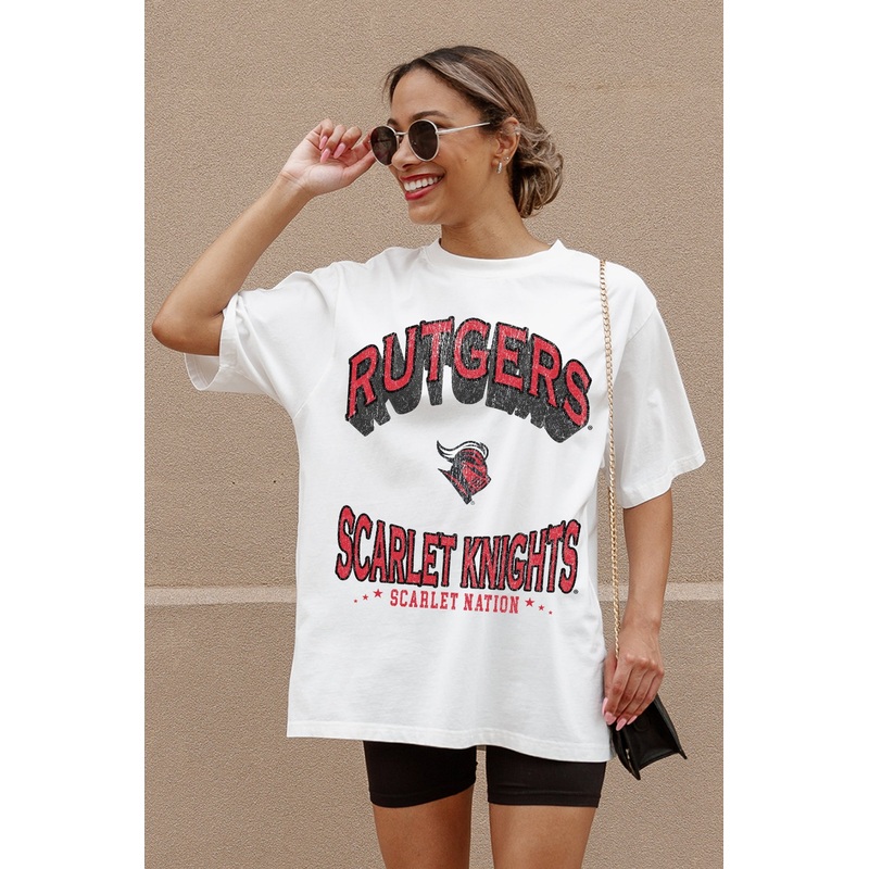 RUTGERS SCARLET KNIGHTS Shakedown Oversized Crewneck Tee