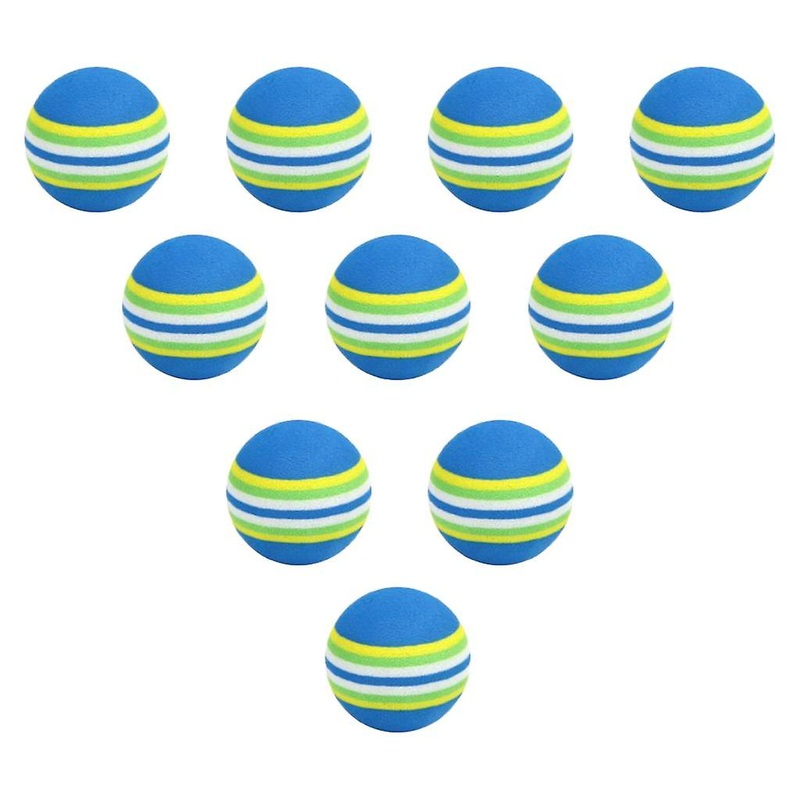 10Pcs Golf Swing Practice Foam Balls Sponge Indoor Practice Rainbow Balls