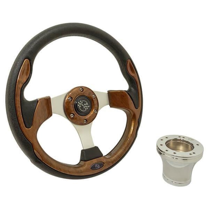EZGO Woodgrain Rally Steering Wheel Kit 1994.5-Up PN# 06-025