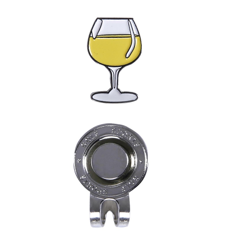 Magnetic 1inch Golfs Marker Hat Clip Golfs Marker Golfs Gift Assorted Pattern Metal Hat Clip Set with Golfs Marker  Yellow