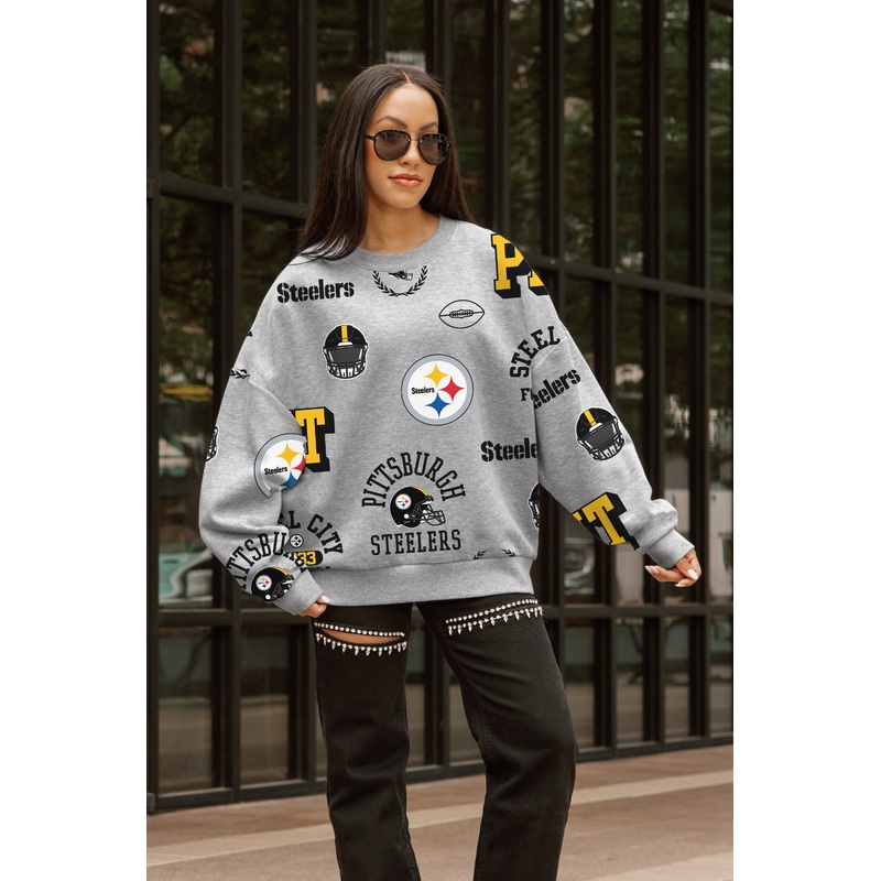 PITTSBURGH STEELERS ALWAYS ON REPEAT PREMIUM FLEECE CREW SWEATSHIRT