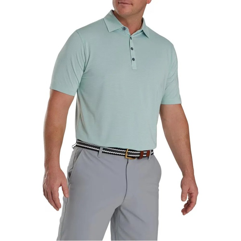 FootJoy Micro Feeder Stripe Lisle Self Collar Golf Polo – Previous Season Style