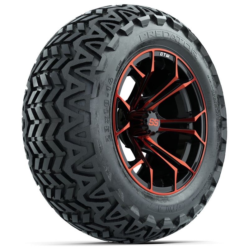 Set of (4) 14 in GTW Spyder Wheels with 23×10-14 GTW Predator All-Terrain Tires PN# A19-559