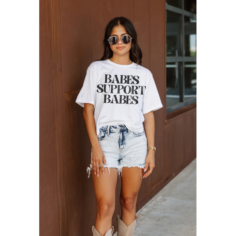 BABES SUPPORT BABES BOXY FIT WOMEN’S CROPPED TEE