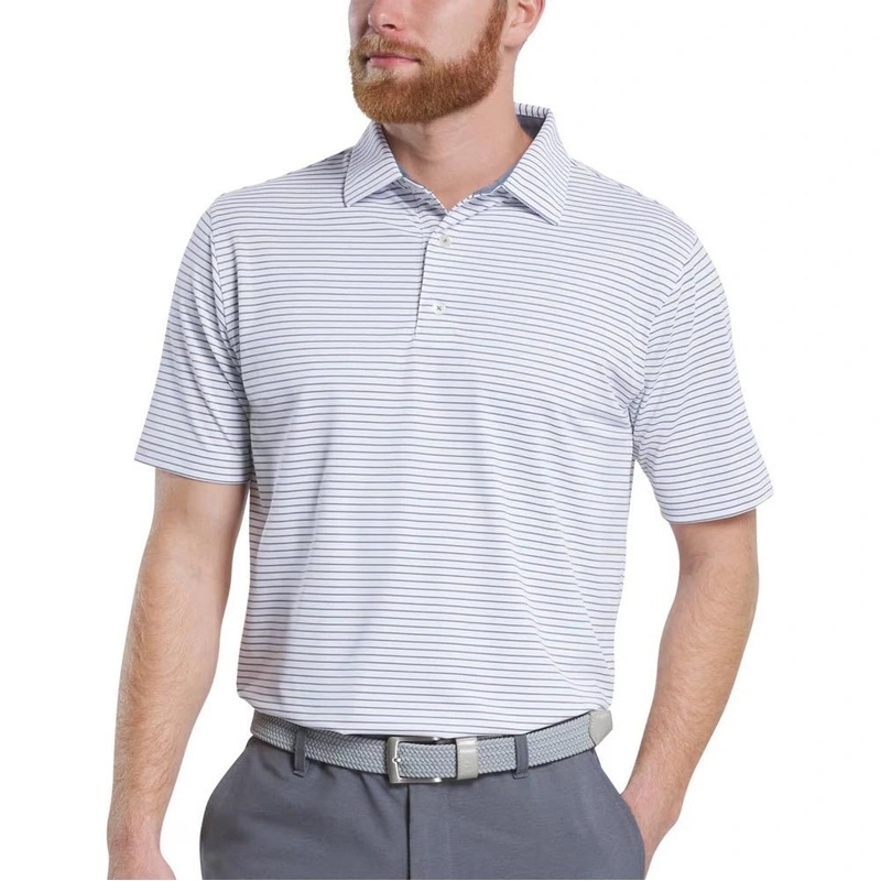 FootJoy Hickory Stripe Stretch Pique Golf Polo