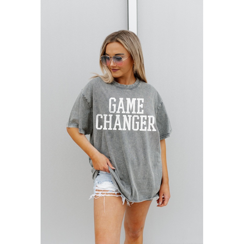 GAME CHANGER OVERSIZED CREWNECK TEE IN GREY