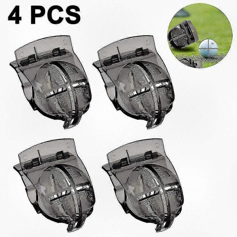 4-piece golf ball alignment tool for putting practice with marking line guide