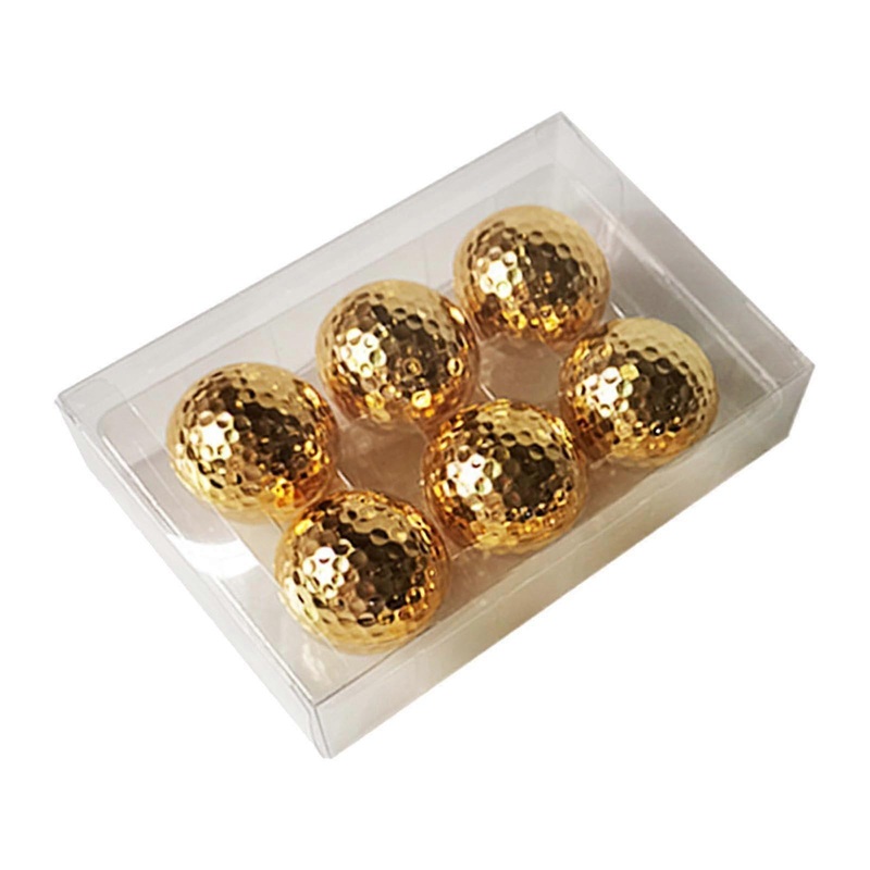 6 pieces novelty golf balls cool golf accessories collectible funny fun gifts for training and practice souvenir outdoor enthusiasts gold balls