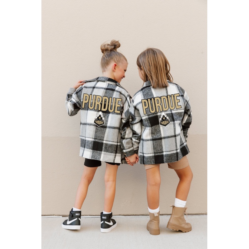 PURDUE BOILERMAKERS Mad For Plaid Kid’s Plaid Overshirt