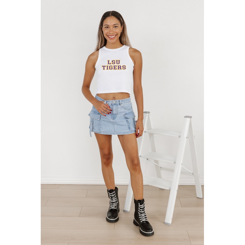 LSU TIGERS Winning Tradition Ribbed Crop Tank By Madi Prewett Troutt
