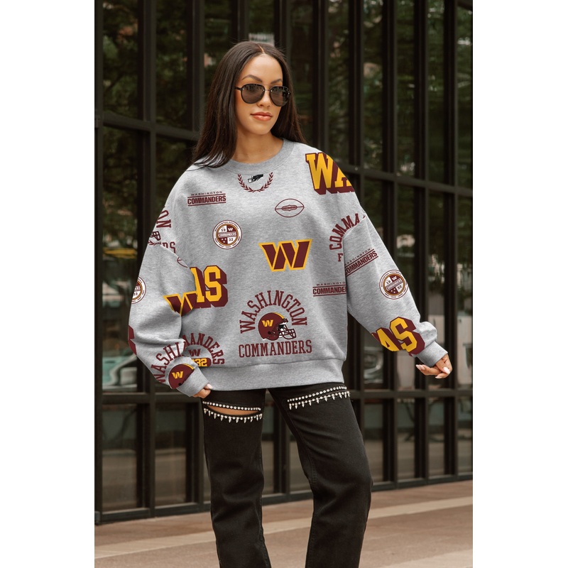 WASHINGTON COMMANDERS ALWAYS ON REPEAT PREMIUM FLEECE CREW SWEATSHIRT