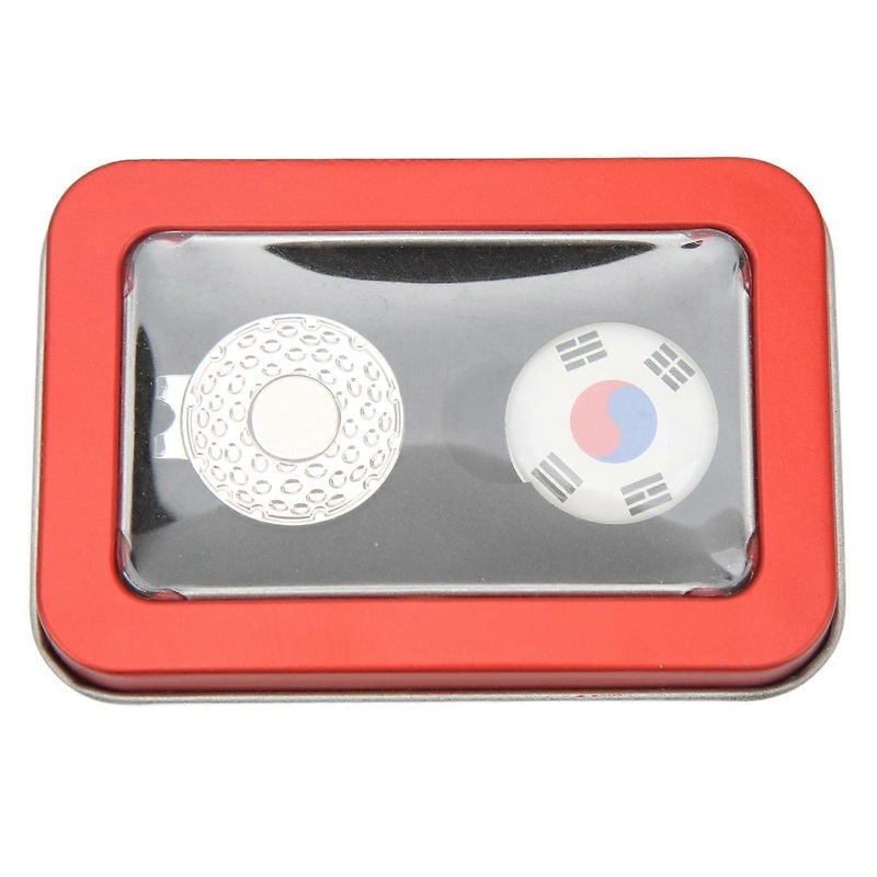 Golf Ball Marker Hat Clip National Flag Pattern Golf Clip Marker Accessories Gift Red
