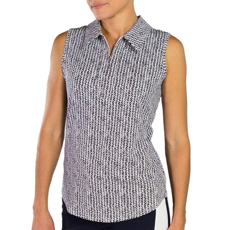 JoFit Sleeveless Golf Polo – Herringbone