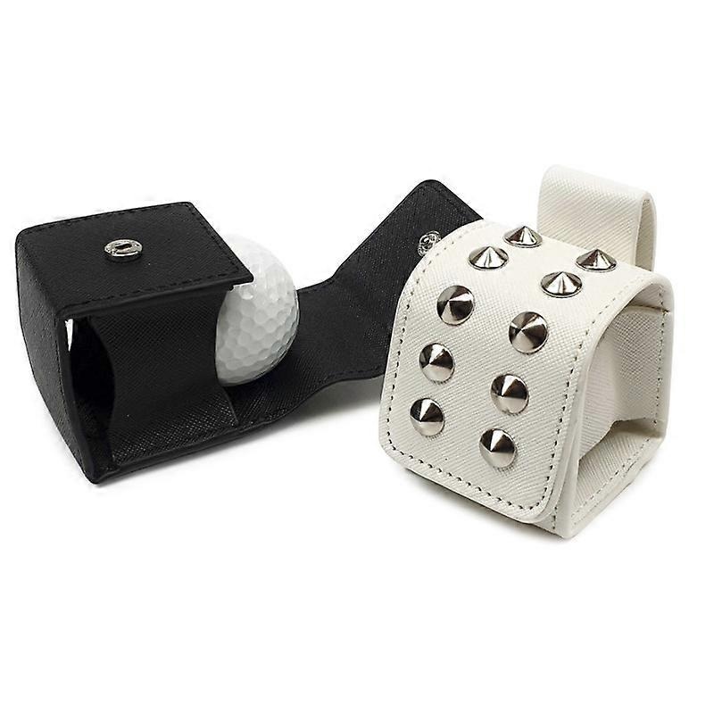 1 Pcs Golf Leather Case Golf Holster Golf Ball Cover With Rivet Decoration