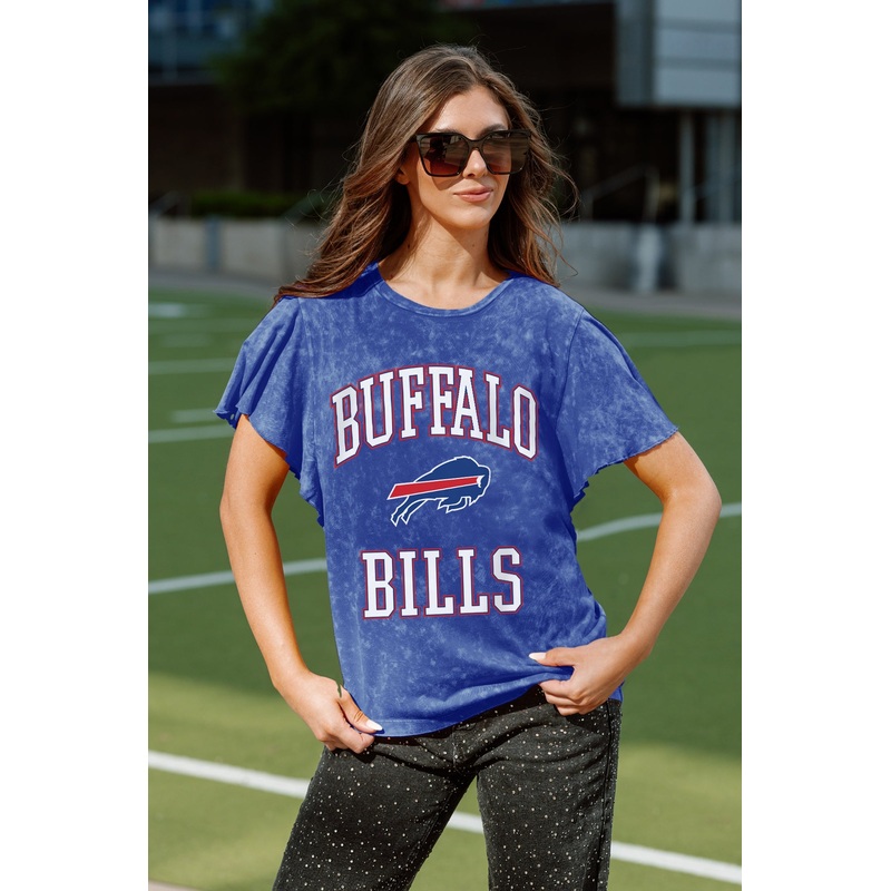 BUFFALO BILLS VICTORY MODE FLUTTER SLEEVE TEE IN ROYAL