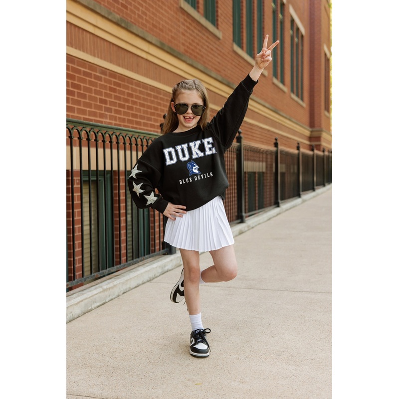 DUKE BLUE DEVILS VELOCITY KIDS STAR SLEEVE CREWNECK PULLOVER
