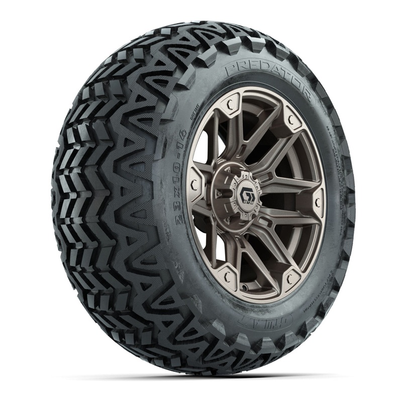 GTW Graffiti Satin Bronze 14 in Wheels with 23×10-14 Predator All-Terrain Tires  Full Set