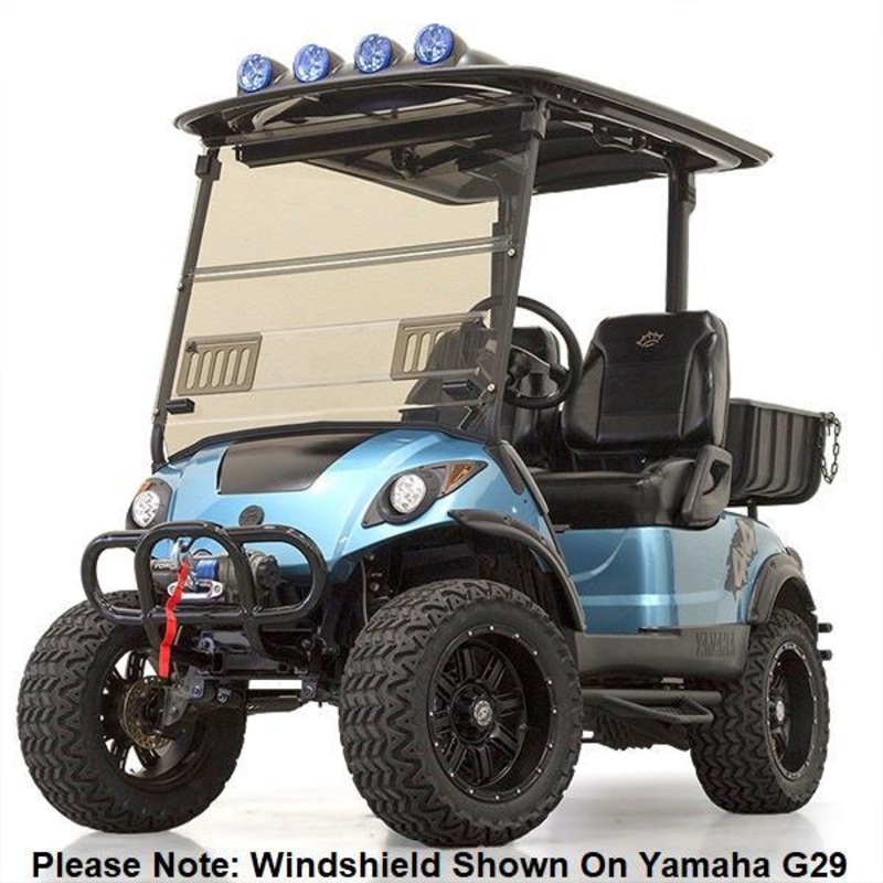 Tinted EZGO RXV 1/4 Fold-Down Windshield with Vents (Years 2008-Up) PN# 09-007