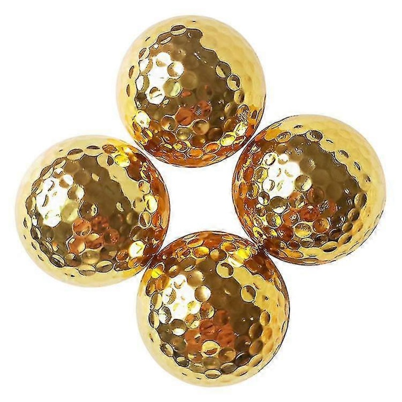 4pcs Golf Ball Portable Gold Plating Golf Ball Double-layer Construction Sports Practice-lian