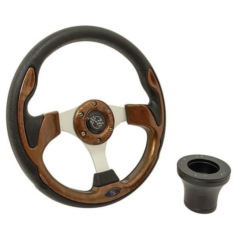 EZGO Woodgrain Rally Steering Wheel Kit 1994-Up PN# 06-045