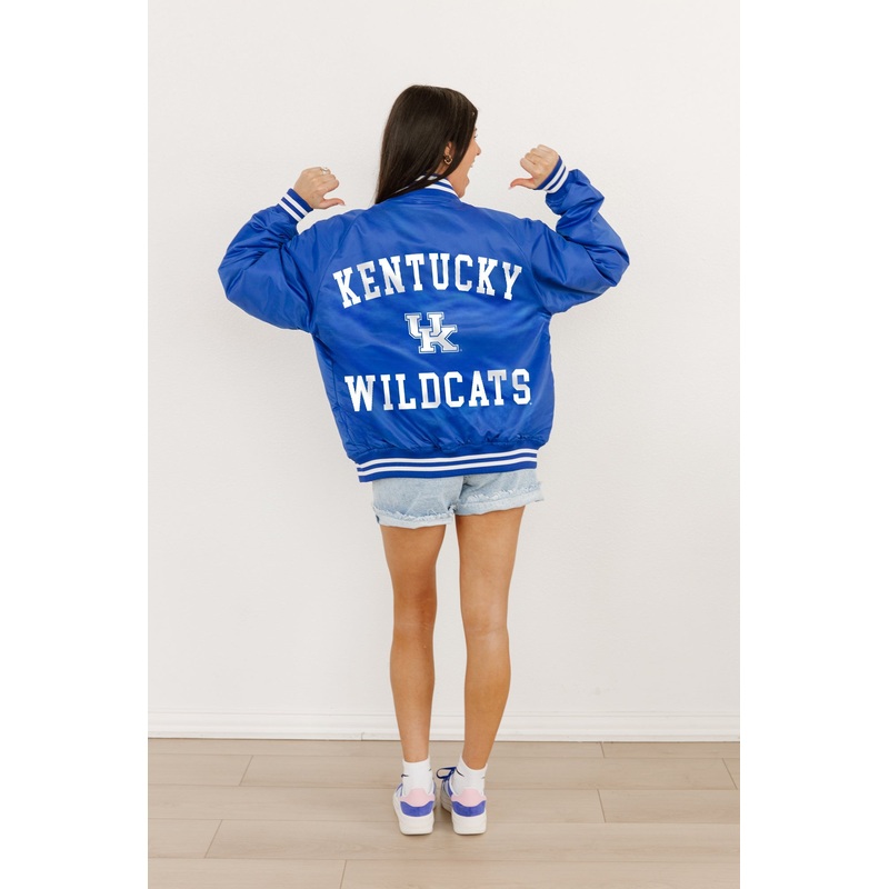 KENTUCKY WILDCATS Champion’s Club Striped Varsity Jacket By Madi Prewett Troutt