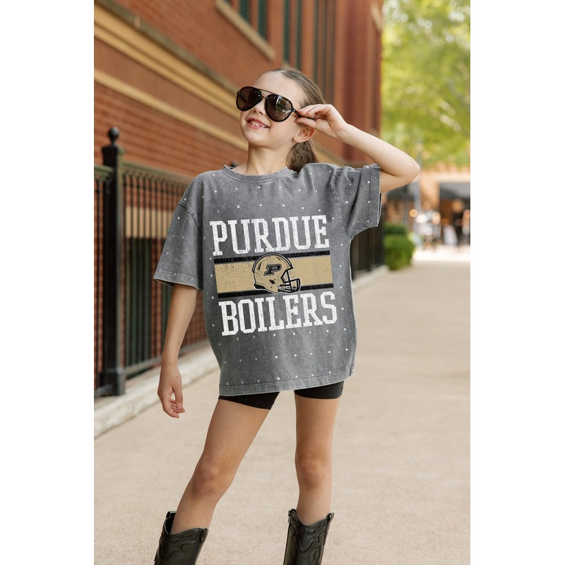 PURDUE BOILERMAKERS On The Ball Kid’s Mini Rhinestone Tee