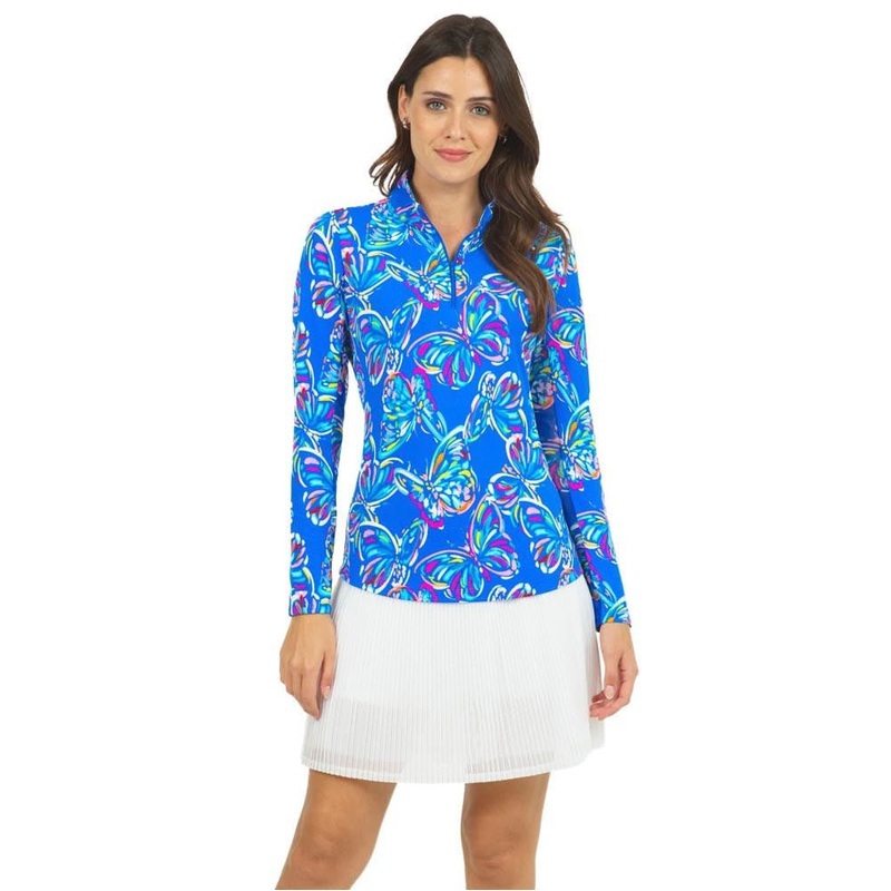 IBKUL Valentina Print Long Sleeve Mock Neck