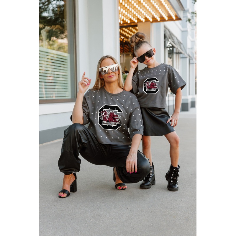 SOUTH CAROLINA GAMECOCKS Making Moves Kid’s Rhinestone Crop Tee