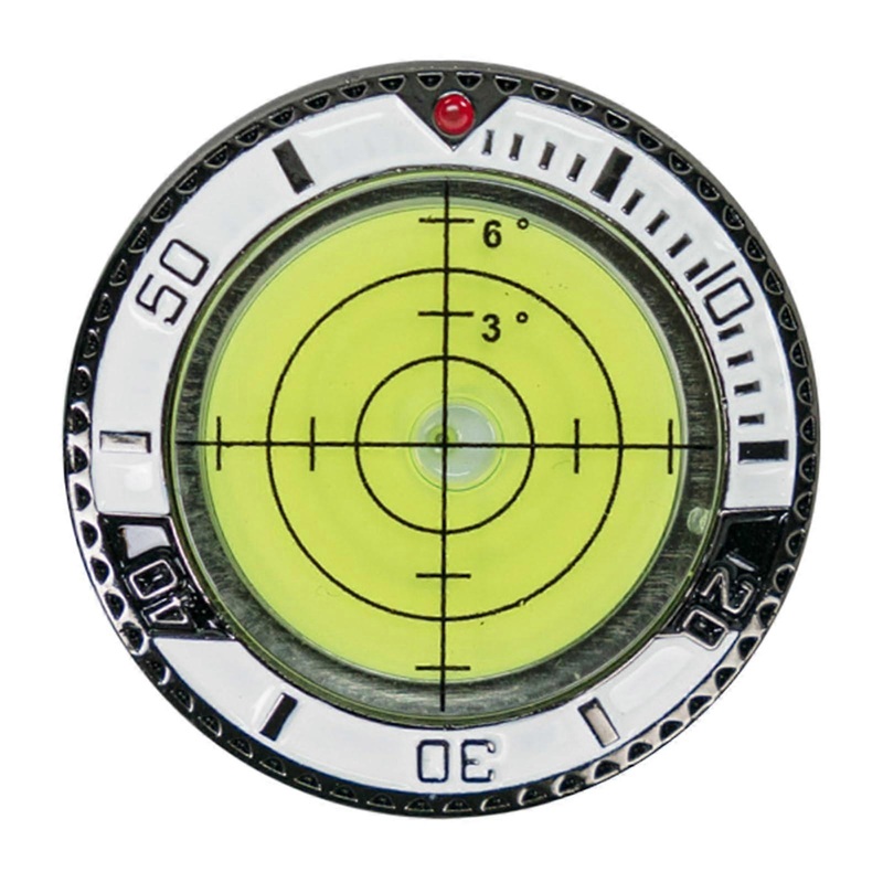 Green Reader Ball Marker – Double Sided Portable Golf Putting Aid for Courses and Basketball Courts – White Border Yellow Design