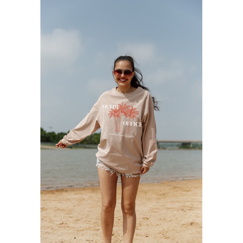 OUT OF THE OFFICE CORDED VINTAGE WASH PULLOVER