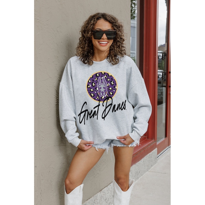 ALBANY GREAT DANES GOING WILD PREMIUM FLEECE DROP SHOULDER CREWNECK PULLOVER