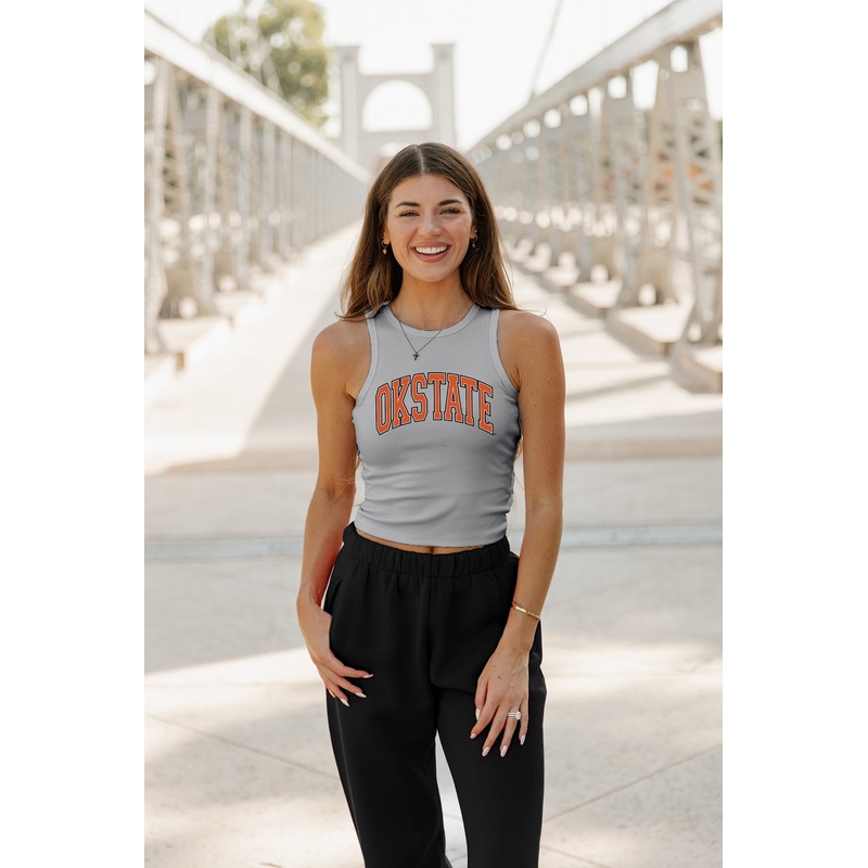 OKLAHOMA STATE COWBOYS Well Played Ribbed Crop Tank By Madi Prewett Troutt