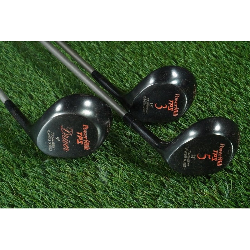 VINTAGE POWERBILT TPS WOODS SET TOURNAMENT PLAYERS DRIVER,3,5 WOODS 3.5 REGULAR