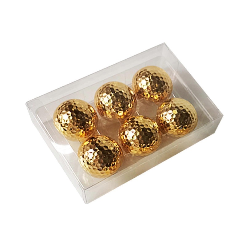 6piece golf ball gift set for collectors, 1.68 inches boxed item for sports and leisure, golden balls