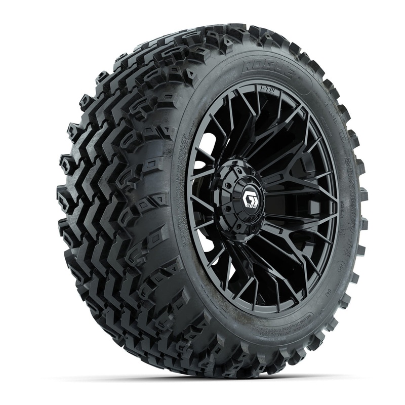 GTW Stellar Black 14 in Wheels with 23×10.00-14 Rogue All Terrain Tires  Full Set